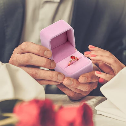 Zhanmai 12 Pcs Christmas Velvet Ring Box Jewelry Box Earring Jewelry Case Gift Boxes for Xmas Women Wedding Engagement Birthday Anniversary Valentines Day 2.12 x 1.77 x 2 Inch(Pink)