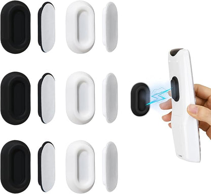 XYOFUN Magnetic Remote Control Holder Wall Mount - 6 Pcs No Drill Self-Adhesive Organizer for Air Conditioner & TV Remotes, Storage Caddy for Televisions Backside - White&Black