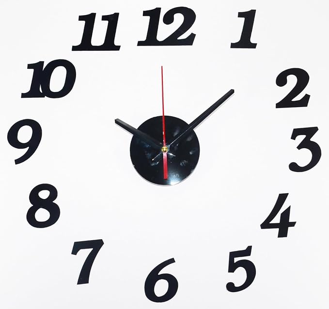 OceeK DIY Wall Clock, Modern Silent Non-Ticking, Battery Operated, 3D Quality Quartz Frameless Wall Closks,8-15" Round