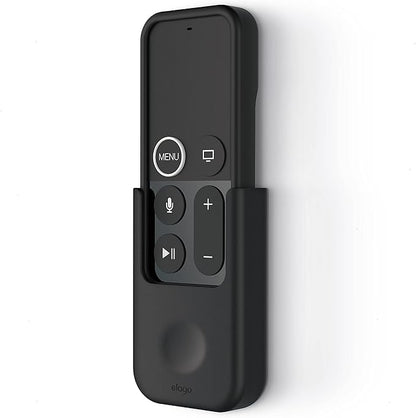 elago Universal Remote Holder Mount Compatible with Apple TV Remote and All Other Remote Controls - Adhesive Tape or Screw Mounting Options, Available Wired Charging [Small] [1st Gen] [Black]