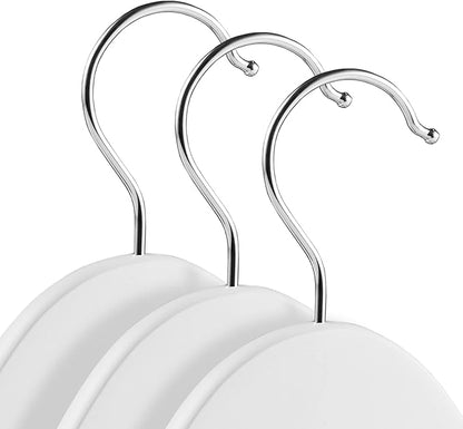 Casafield - 40 White Wooden Suit Hangers - Premium Lotus Wood with Notches & Chrome Swivel Hook for Dress Clothes, Coats, Jackets, Pants, Shirts, Skirts