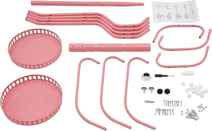 72.8in Coat Rack Freestanding 12 Hooks Coat Tree with Umbrella Holder Metal Modern Coat Hanger Stand for Entryway, Purse Rack Hat Rack Stand for Living Room Bedroom Office (Pink)