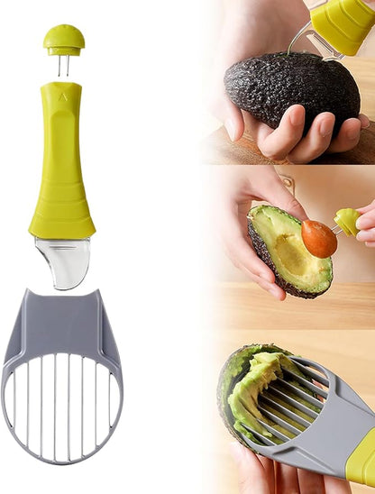 Avocado Slicer Tool 3 in 1, Avocado Cutter Tool, Avocado Peeler - 3-in-1: Slice/Pit/Scoop, Safe & Easy for All Ages, Slides into Drawer, Great Gift for Friends/Colleagues - Avacado Tool