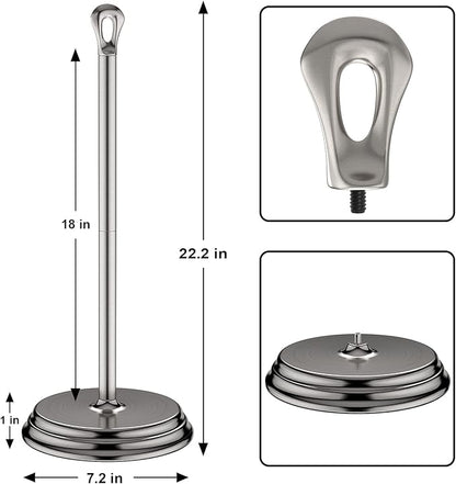 KASUNTO Toilet Paper Holder with Rustproof, Metal Free Standing Toilet Paper Stand Storage for Bathroom, Tissue Paper Roll Holder for Bathroom Accessories (Brushed Nickel)