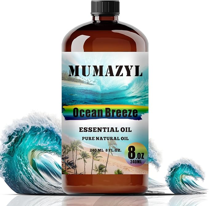 Ocean Breeze Essential Oil, Ocean Breeze Oil 8 Fl Oz 240ML for Diffuser Humidifier Yoga Cleaning DIY Candle Soap Making MUMAZYL Essential Oils