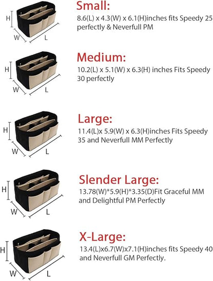 LEXSION Felt Insert Bag Organizer Bag In Bag For Handbag Purse Organizer Fits Speedy Neverful