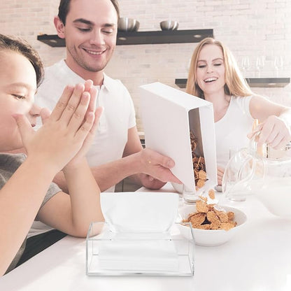 Acrylic Tissue Box Cover, Clear Tissue Box Holder, PITBVO Facial Napkin Dispenser Holder Case Dryer Sheet Holder for Car, Bathroom, Kitchen, Office, Living Room, Home, Laundry, Counter Hotel Use