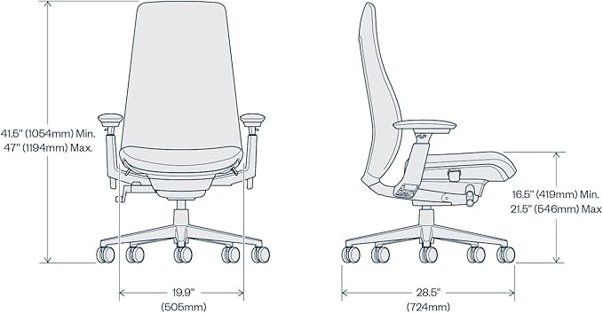 Haworth Fern Ergonomic Office Chair – Stylish and Innovative Desk Chair with Digital Knit Finish - with Lumbar Support (Ember)