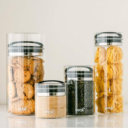 Prepara Evak Compact Glass Food Storage, Small, Black