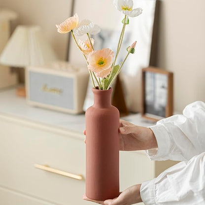 Modern Ceramic Vase Set of 3, Neutral Colors, Decorative Bottles for Home, Farmhouse Rustic Decor, Housewarming Gifts, Wedding Gifts, Bridal Shower Gifts, Birthday Gifts for Women (Green Mix)