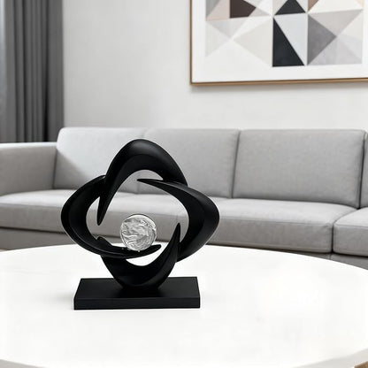 AWNR Gold Abstract Sculpture House Decor Aesthetic - Home Décor Accents for Nightstand, Shelves, Dining Room, Entryway Table, Office, Desk Accessories (Black C)