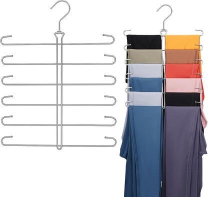 Leggings Hangers for Closet,Metal Pants Hangers Hold 12 Leggings,Scarf Organizer,Closet Organizer for Yoga Pants,Scarf,Tank Tops,Bra,Jeans