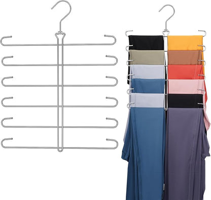 Leggings Hangers for Closet,2 Pack Metal Yoga Pants Hanger Hold 24 Leggings,Scarf Organizer,Closet Organizer for Pants,Scarf,Tank Tops,Bra,Jeans