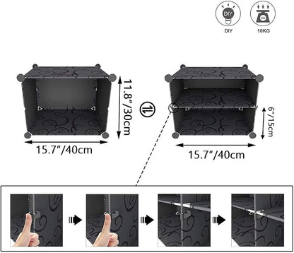 HOMIDEC Shoe Rack Organizer, 8 Tier Shoe Storage Cabinet 48 Pair Plastic Shoe Organizer Shelves for Closet Hallway Bedroom Entryway