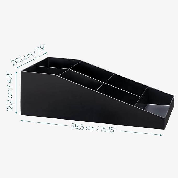 Navaris Coffee Station Organizer - 7 Compartment Coffee Bar for Sugar, Creamer, Cup, Tea - Office & Kitchen Countertop Organization