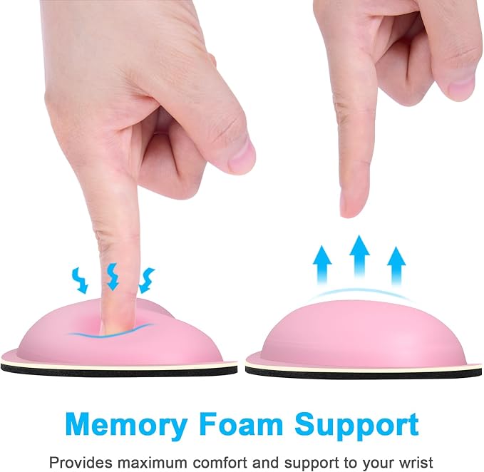 Dapesuom Mouse Wrist Rest, Ergonomic Memory Foam Mouse Wrist for Computer Desk Mats Support, PU Leather Hand Rest Pad Cushion for Gaming, Laptop, Men, Women, Pain Relief & Easy Typing, Rose Pink
