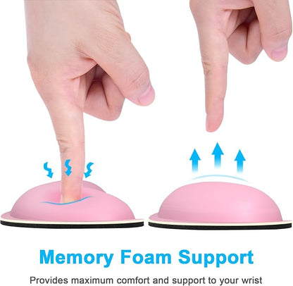 Dapesuom Mouse Wrist Rest, Ergonomic Memory Foam Mouse Wrist for Computer Desk Mats Support, PU Leather Hand Rest Pad Cushion for Gaming, Laptop, Men, Women, Pain Relief & Easy Typing, Rose Pink