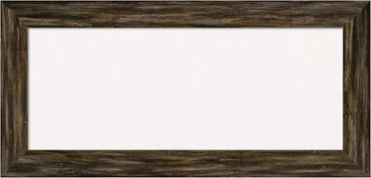 Amanti Art White Cork Board for Wall, 17x35 Vision Board with Brown Wood Frame, Medium Corkboard Office Decor for Home Organization, Country Rustic Corkboard Pinboard to Display Items for Home