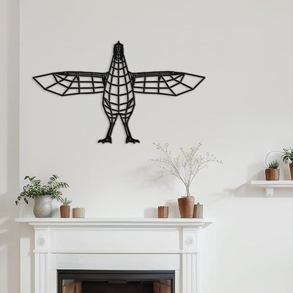 SIGNLEADER Metal Wall Art Decor Flying Bird Minimalist Modern Abstract Wall Sculpture Hangings Home Decoration for Living Room, Bedroom, Bathroom, Kitchen, Outdoor - 36" Black