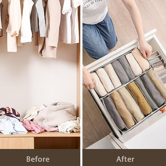 Clothing storage set, suitable for storing socks (Pink-11S-2PCS)