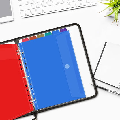 Uquelic Document Organizer, Soft PVC Binder with 12 Colorful Pockets - Zipper Binder 3 Ring with Dividers Letter Size (11'' x 8.5'')-Large Capacity Cute Folder for School, Office & Home Use (Black)