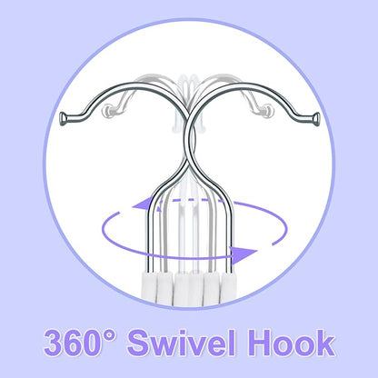 White Velvet Kids Hangers 50 Pack - 11" Ultra Thin Non-Slip Clothes Hangers for Baby/Toddler/Daycare | 360° Rotating Hooks, Space-Saving Nursery Organization