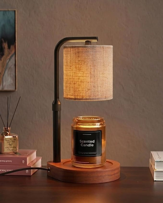 Candle Warmer Lamp with Timer & Dimmer for Yankee Candles, Adjustable Height Candle Warmer for Jar Candles, Wax Melt Lamp for Cozy Home Decor & Gifts,Linen, 2 Bulbs