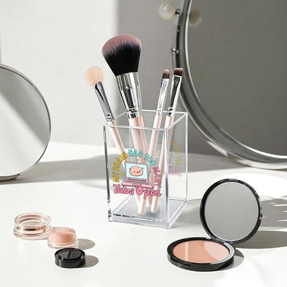 My Brain Has Too Many Tabs Open Acrylic Cosmetic Pencil Pen Holder Cup, Cute Desk Organizer Accessory for Home Office Decor, Funny ADHD Gifts, Humor Sarcastic Work Gifts for Women Coworker Boss
