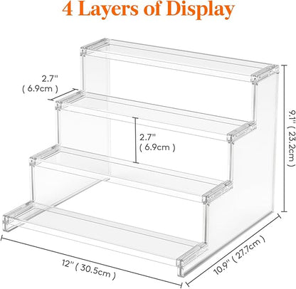 Lifewit Perfume Organizer, Bedroom Decor, Cologne Cupcake Stand, Tool-Free Assembly, Makeup Display Shelf for Vanity Bathroom Counter Storage, Clear, 30 cm/12", 1 Pcs