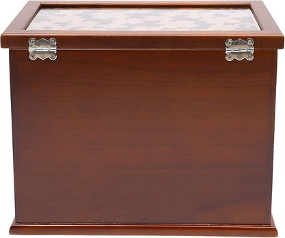 Wood Jewelry Box 6-Tier Large Jewelry Organizer Cabinet with 5 Drawers Women Girls Storage Display Case for Necklace Rings Earrings Accessories, with Mirror and Lock (Without Mirror-brown)