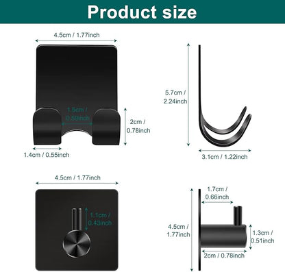 CGBE Razor Holder for Shower, 4 Packs Self Adhesive Shaver Holder Hanger Hooks for Bathroom, Damage Free Wall Hooks for Razor Shaver Loofah Sponge