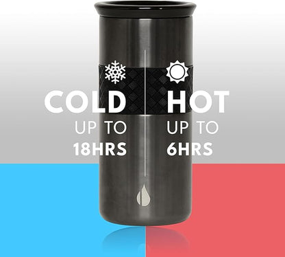 Elemental Artisan Insulated Tumbler, Triple Wall Coffee Travel Mug, Reusable Stainless Steel Coffee Tumbler with Ceramic Lid, Thermal Coffee Cups for Hot (6 Hrs) & Cold (18 Hrs), 16oz - Gunmetal
