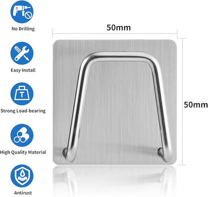 Luckyiren 2-Pack Stainless Steel Sponge Holder for Kitchen Sink - Rustproof Brushed SUS304 Sponge Caddy Organizer, Wall/Surface Mount, Drainage Design, Clutter-Free Storage