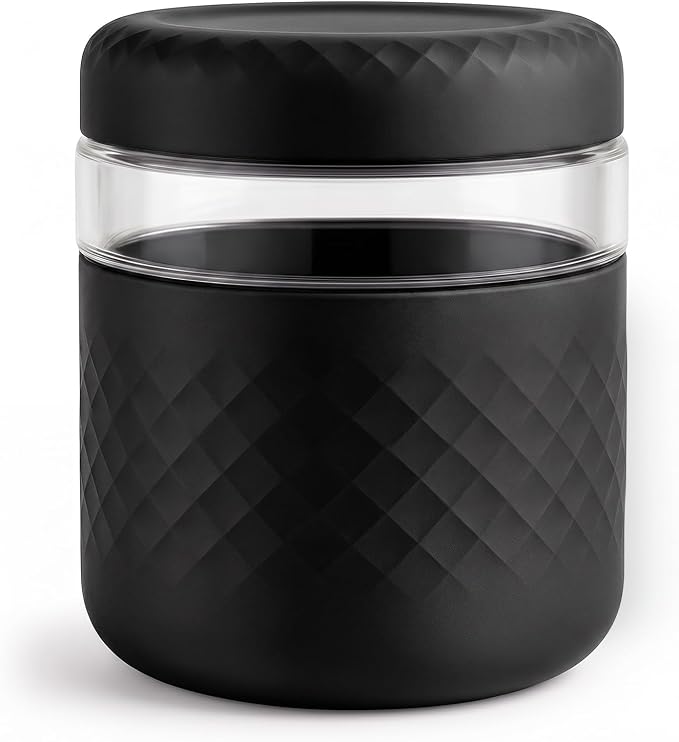 32 oz/4 Cup Glass Lunch Bowl Container with Lid, Leak & Spill Proof | BPA-Free, Microwave & Dishwasher Safe, Airtight Meal Prep & Food Storage Jar for Lunch, Salad, Soup, Oats, Stew, Yogurt