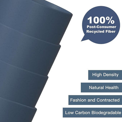 Homienly Wheat Straw Cups, 8 PCS Reusable Drinking Cups, 20 oz, Navy Blue, BPA Free, Dishwasher Safe, Microwave Safe, Premium, Durable, Unbreakable, Recyclable