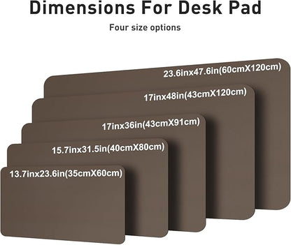 Aothia Leather Desk Pad Protector, Large Mouse Pad, Office Mat, Non-Slip PU Leather Blotter, Laptop Desk Pad, Waterproof Writing Pad for Office and Home (Coffee, 23.6" x 13.7")