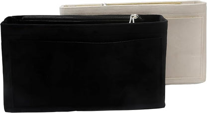 Purse Organizer Insert, Suede Bag Organizer Handbag Tote Shaper, Suede Material, Soft and Non Damaging Bag (Black, X-Large)