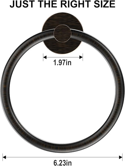 SetSail Towel Holder for Bathroom Wall 2 Packs Towel Ring Screw-in Stainless Steel Hand Towel Hanger for Bathrooms Oil Rubbed Bronze