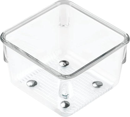 iDesign Linus Kitchen Drawer Organizer for Utensils, Tools, Gadgets - 3" x 3" x 2", Clear