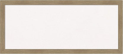 Amanti Art White Cork Board for Wall, 14x32 Vision Board with Brown Wood Frame, Medium Corkboard Office Decor for Home Organization, Casual Corkboard Pinboard to display items for home organization