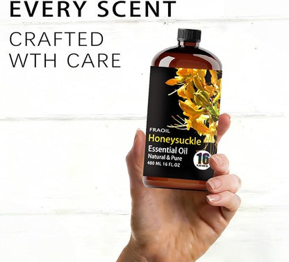 Honeysuckle Essential Oil, Honeysuckle Oil 16 Fl Oz 480ML for Diffuser Humidifier Yoga Cleaning DIY Candle Soap Making Essential Oils