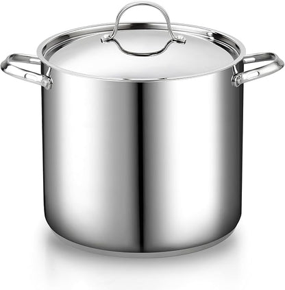 Cooks Standard Classic 24 Quart Stock Pot with Lid, Large Stainless Steel Pot