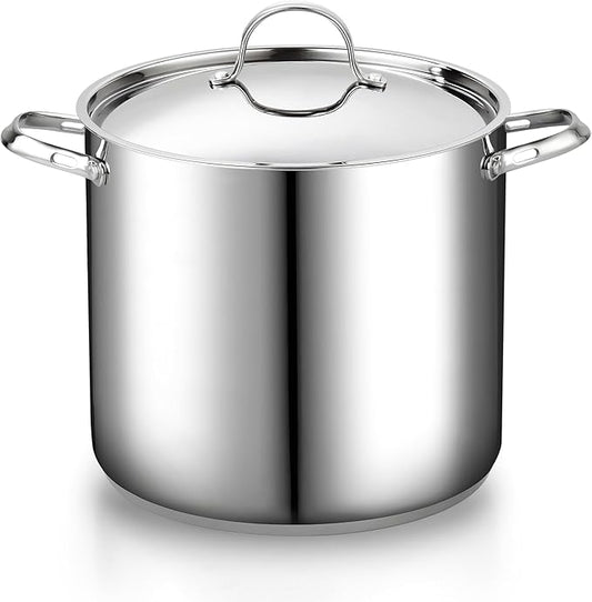 Cooks Standard Classic 24 Quart Stock Pot with Lid, Large Stainless Steel Pot