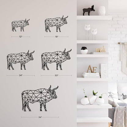 SIGNLEADER Metal Wall Art Decor Brooding Cow Modern Abstract Wall Sculpture Hangings Home Decoration for Living Room, Bedroom, Bathroom, Kitchen, Outdoor - 24" Black