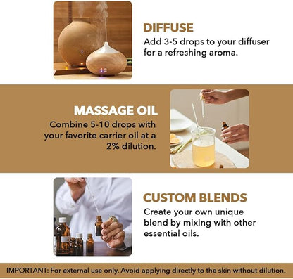 Majestic Pure Essential Oil with Glass Dropper - 100% Pure and Natural - Essential Oils for Diffuser, Aromatherapy, Soap and Candle Making, Frankincense Essential Oil, Frankincense Oil, 4 Fl Oz