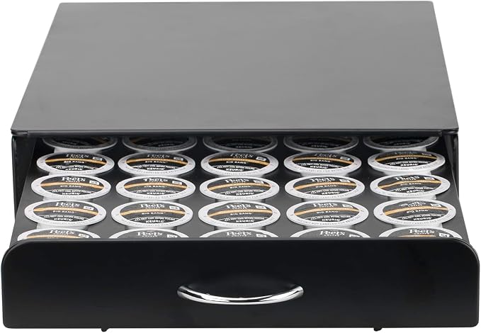 HiveNets Capsule Storage Drawer Coffee Holder Multiple Flavors Pods Organizer 35 Pcs Capacity (Metal)