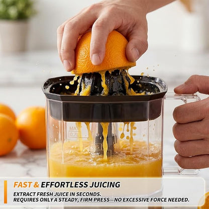 Astralship Citrus Juicer Machine Electric Orange & Lemon Squeezer with Stainless Steel Base, 24oz Pitcher, Pressure-Activated, 2 Cones & Pulp Filter for Orange, Lemon, Grapefruit Juice