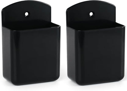 2 Pcs Remote Control Holder Wall Mount, TV Controller Holder, Self Adhesive Remote Holder, Wall Pen Holder Storage Accessories for Home Office School(Black)