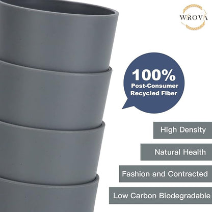 Wrova Wheat Straw Cups 8 PCS Good Alternative to Plastic Reusable Cups 20 oz Unbreakable Drinking Cup Reusable Dishwasher Safe Water Plastic Glasses Gray