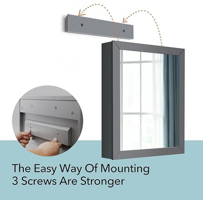 Bathroom Cabinet - Large Single Door 24x30 inchs Wall Cabinet Mirror Medicine Cabinet with Facial Tissues Slot and Multifunctional Storage Area